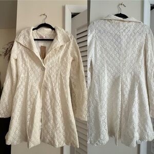 Francesca's Collections Lace Jacket in Cream